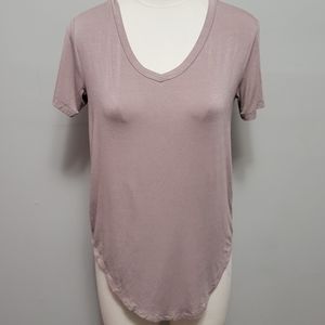 Marlow taupe premium sustainable neutral basic contemporary vneck tee size small